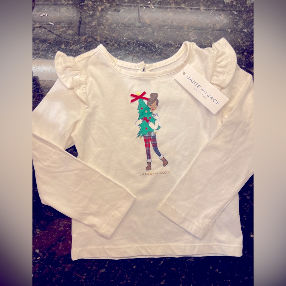 NWT last day to ship on 12-20-23 Janie and Jack Christmas long sleeved tshirt 3t